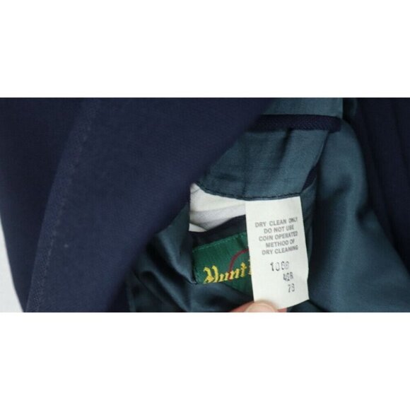 VINTAGE MEN'S BLUE BLAZER GOLD BUTTONS - SPORT COAT - HUNT VALLEY - SIZE 44R - Picture 6 of 9